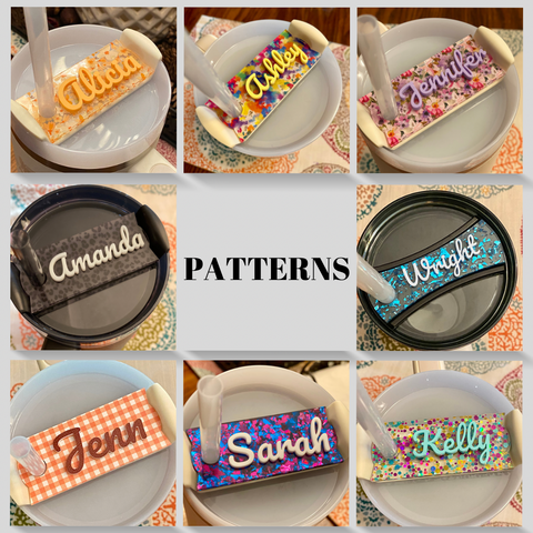 Personalized Tumbler Name Plate: Patterns