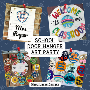 School Door Hanger Art Party