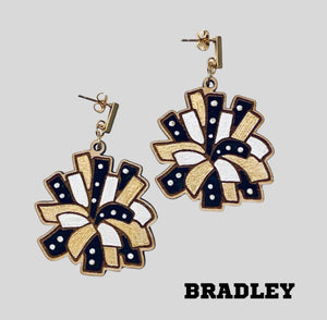 Black and Gold Cheer Earrings