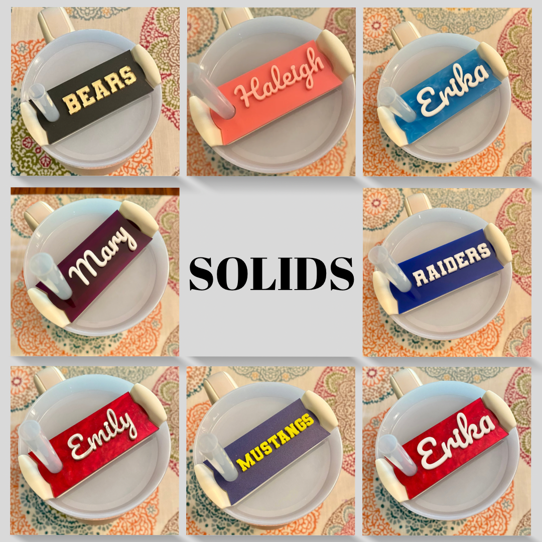 Personalized Tumbler Name Plate: Solids