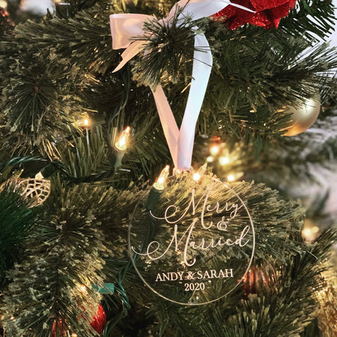 Merry & Married Christmas Ornament