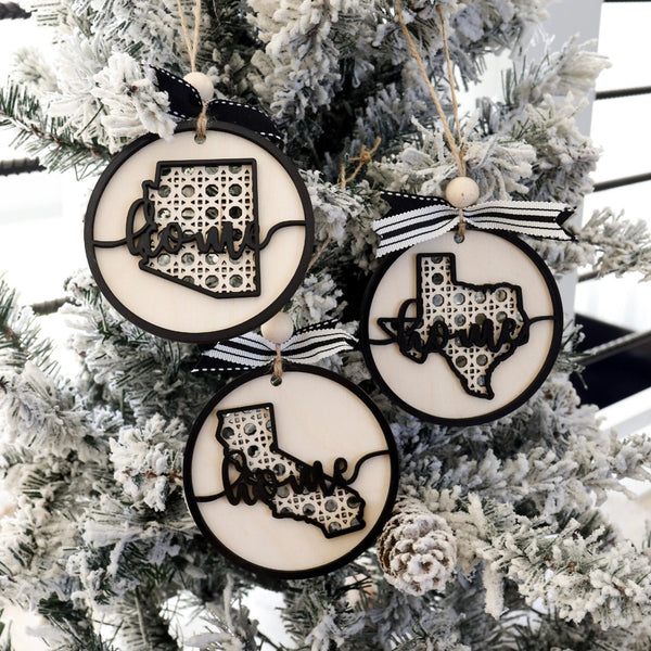 Rattan Home State Ornament (all states available)