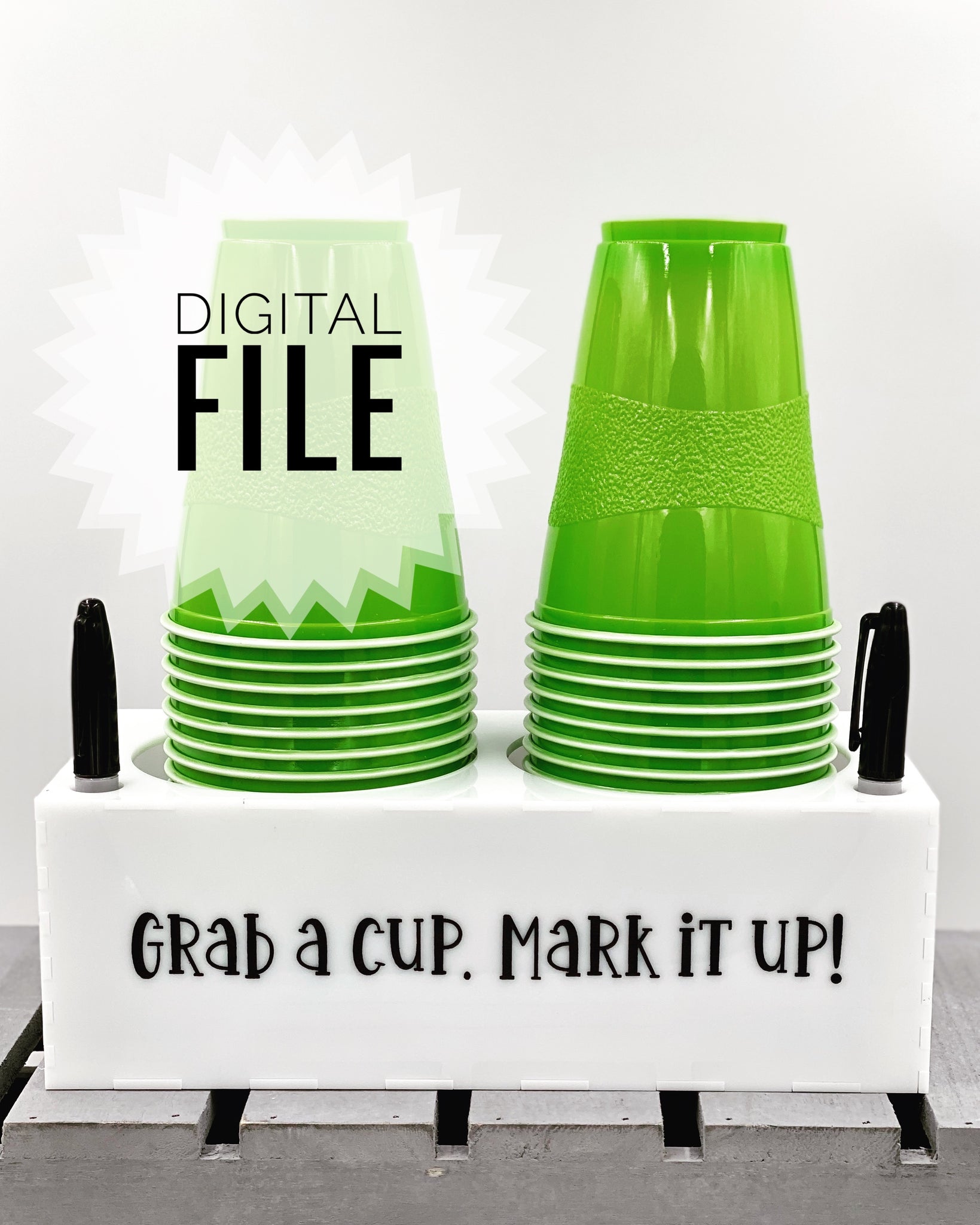 Digital SVG File Only - Double Cup & Marker Holder