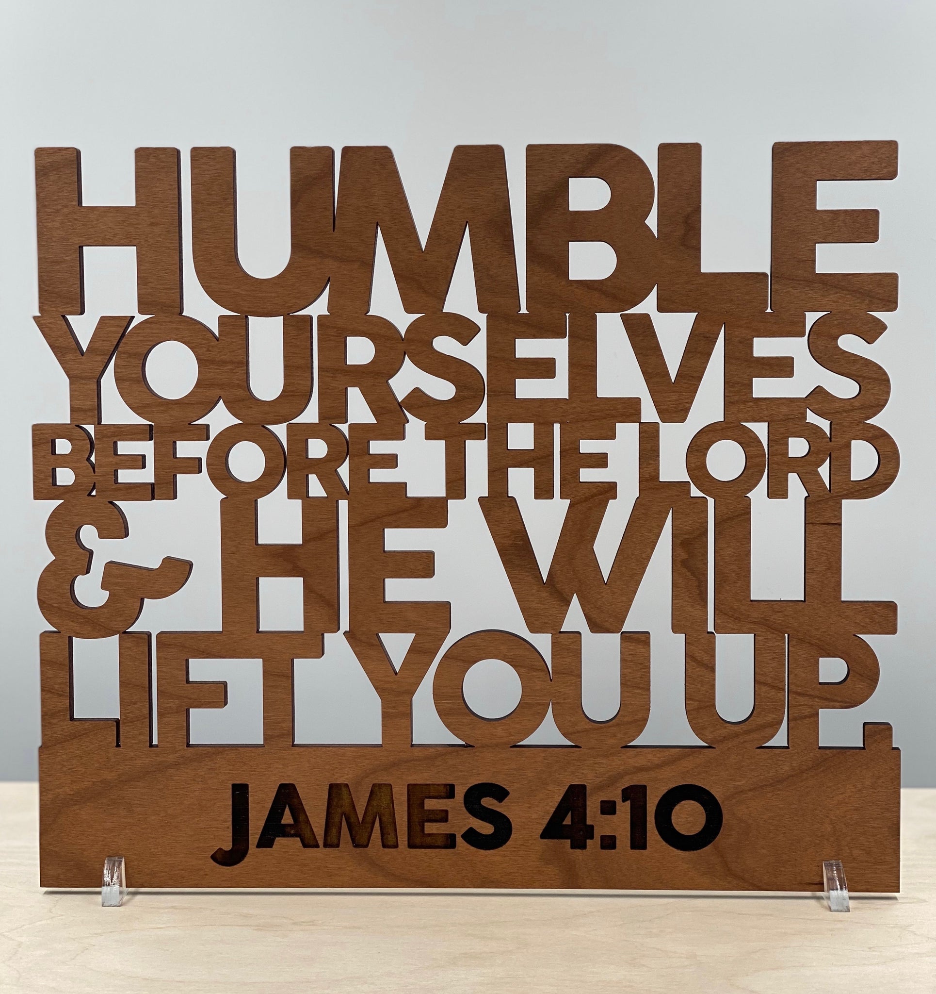 Wooden Scripture, James 4:10