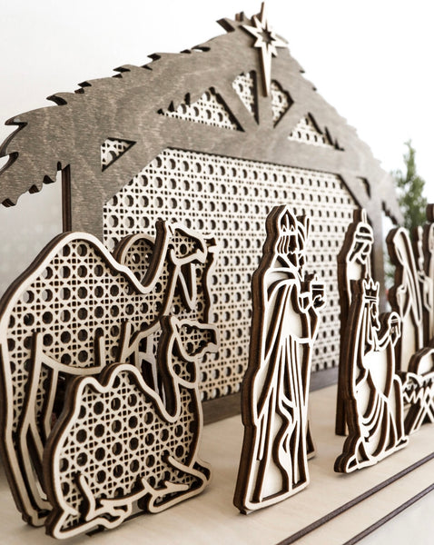 Rattan Nativity Scene