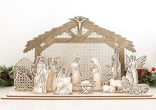Rattan Nativity Scene