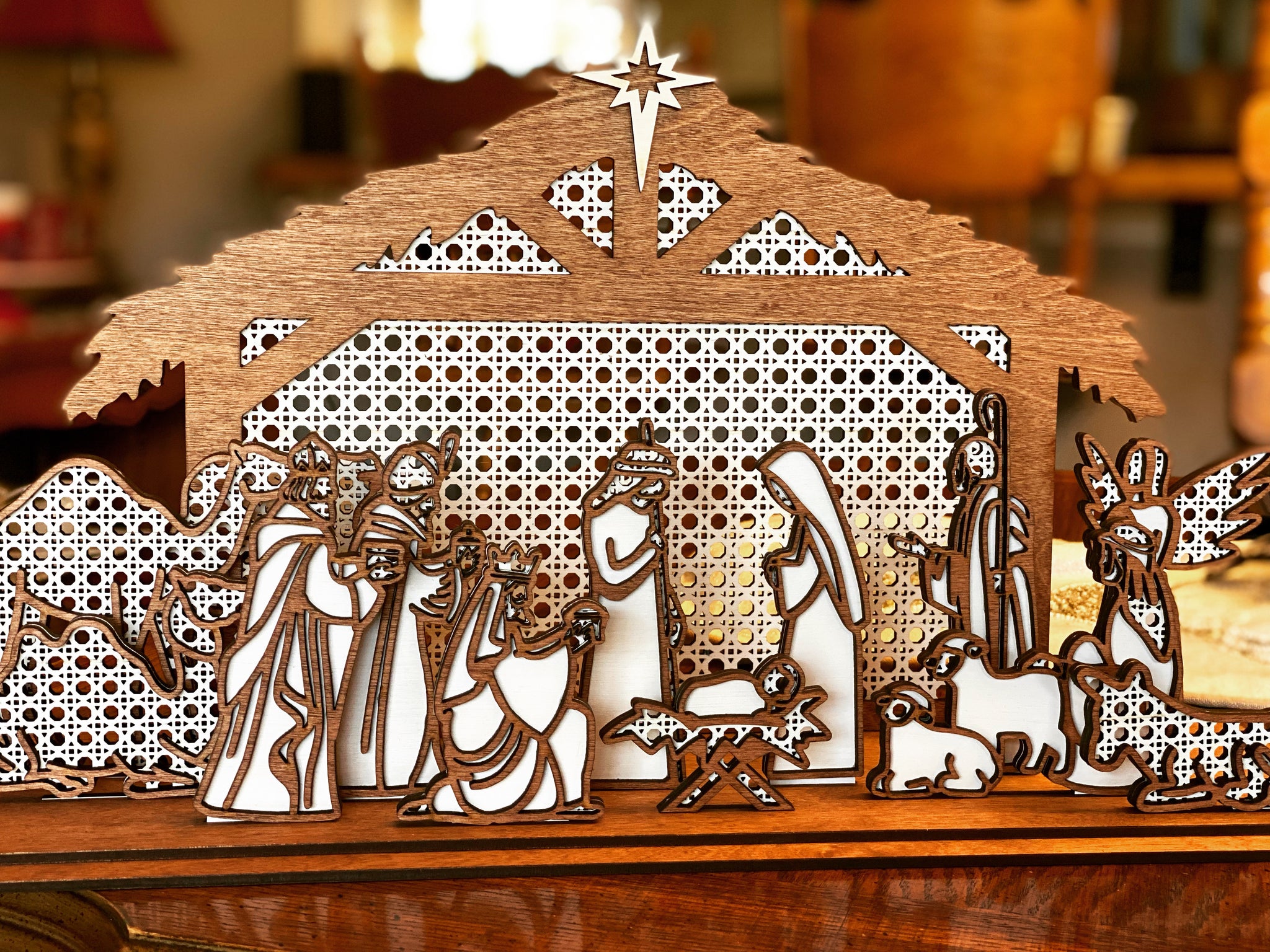 Rattan Nativity Scene