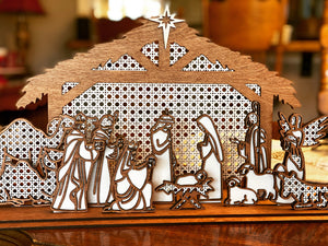Rattan Nativity Scene